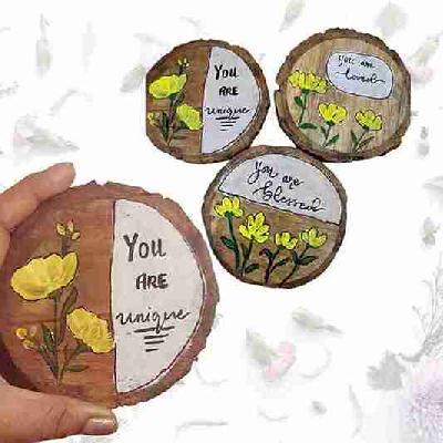 Verse art/Wooden Tea Coasters set of 6